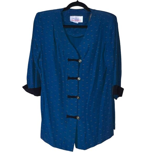 Reina Industries 90s Green and Black Blazer Jacket Size 8P, Excellent Condition - Picture 6 of 8